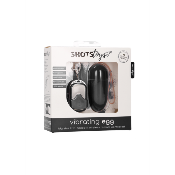 Vibrating Egg with 10 Speeds and Remote Control - L - Black - Image 2