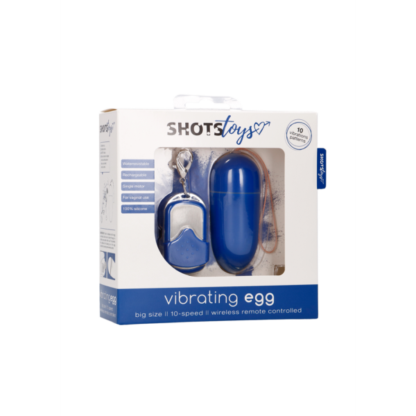 Vibrating Egg with 10 Speeds and Remote Control - L - Blue - Image 2