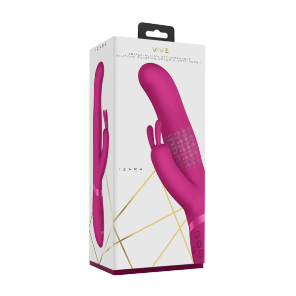 Izara - Rotating Beads Rabbit Vibrator - Pink - Image 2