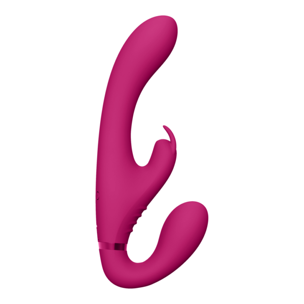 Suki - Vibrating Strapless Strap-on Rabbit - Pink - Image 4