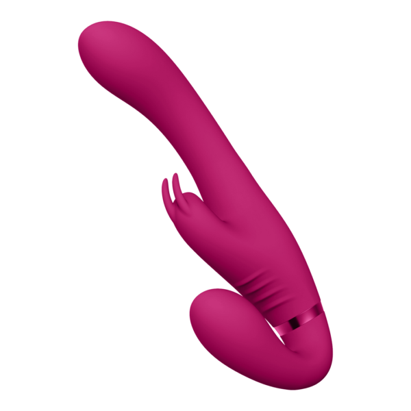 Suki - Vibrating Strapless Strap-on Rabbit - Pink - Image 5