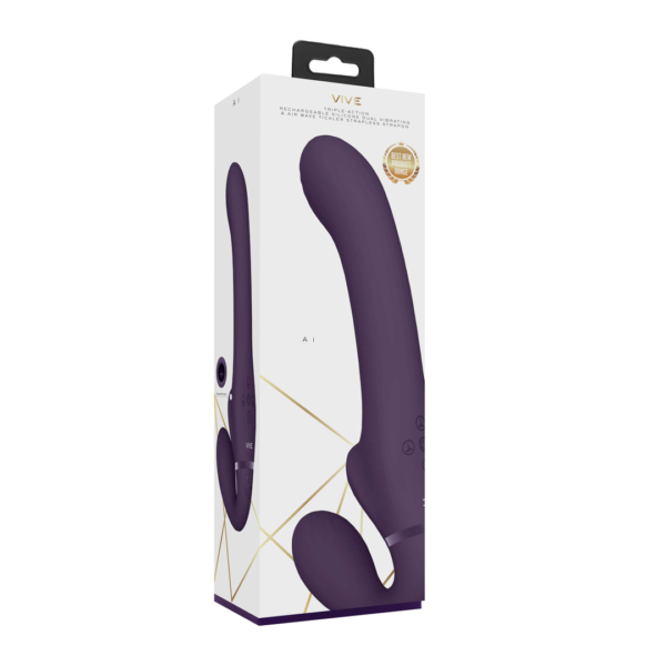 Ai - Dual Vibrating Air Wave Tickler Strapless Strapon - Image 2