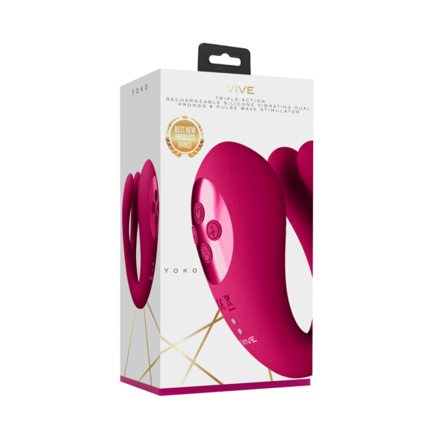 Yoko - Triple Action Vibrator Dual Prongs with Clitoral Pulse Wave - Image 2