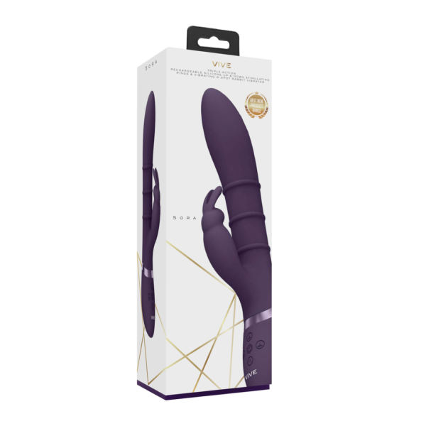 Sora - Up Down Stimulating Rings, Vibrating G-Spot Rabbit - Purple - Image 2