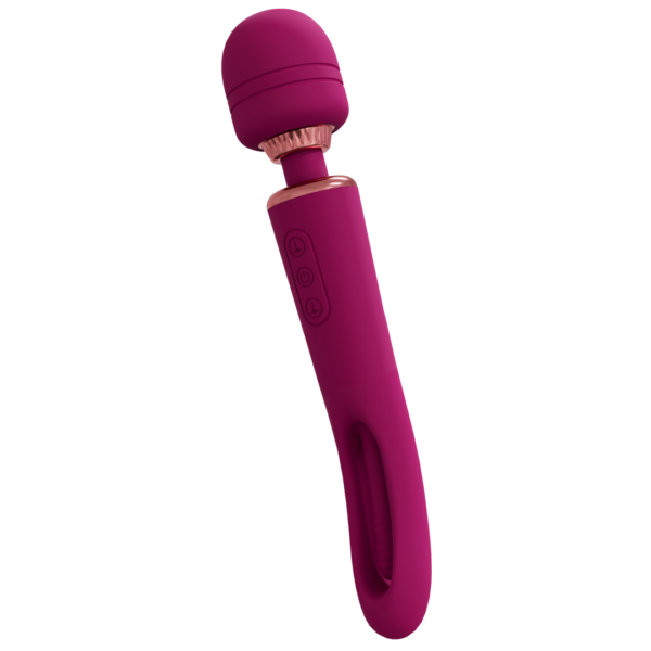 Kiku - Double Ended Wand with Innovative G-Spot Flapping Stimulator - Pink - Image 4