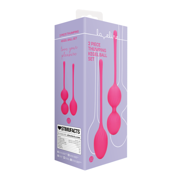 2 Piece Thumping Kegel Ball Set - Wild Strawberry - Image 2