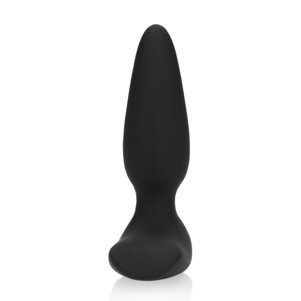 Smooth Vibrating Anal Plug with Remote Control - Licorice Black - Image 6