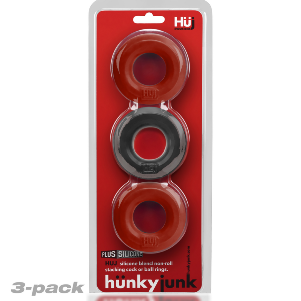 Huj3 - Cockring 3-pack - Cherry Ice / Tar Ice - Image 2