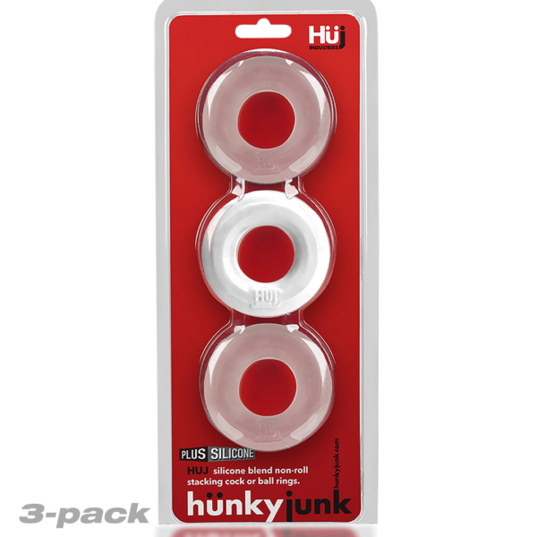 Huj3 - Cockring 3-pack - White Ice / Clear Ice - Image 2