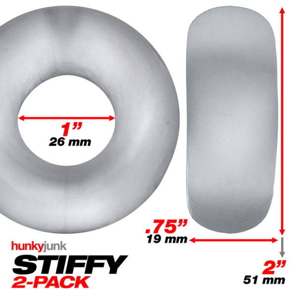 Stiffy - 2-pack No-Roll Cockrings - Clear Ice - Image 4