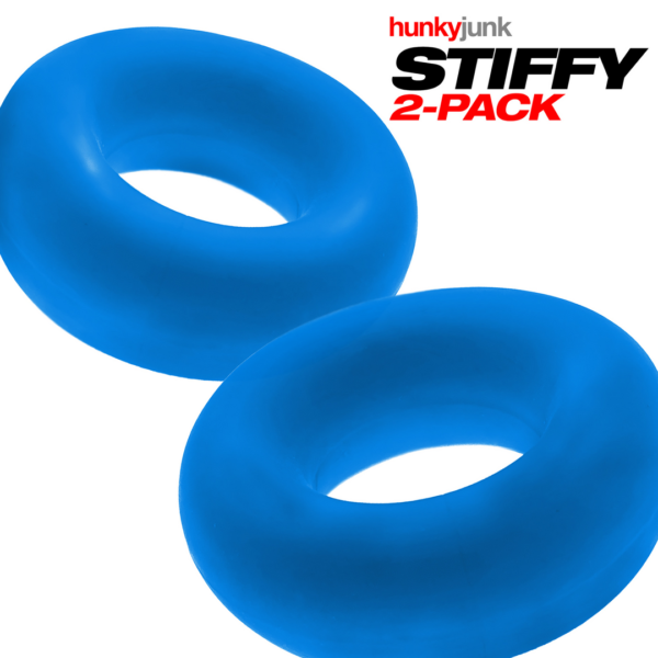 Stiffy - 2-pack No-Roll Cockrings - Teal Ice - Image 3