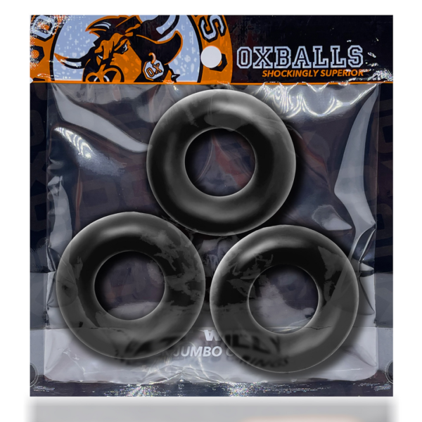 Fat Willy - 3-pack Jumbo Cockrings - Black - Image 2