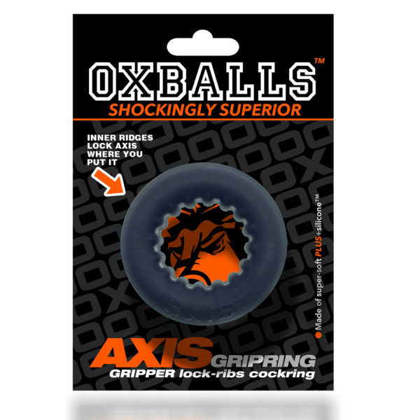 Axis - Inner Ribbed Griphold Cockring - Black Ice - Image 2