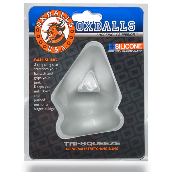 Tri-Squeeze - 3-Ring Cocksling with Extended Ballstretcher Base - Clear Ice - Image 2