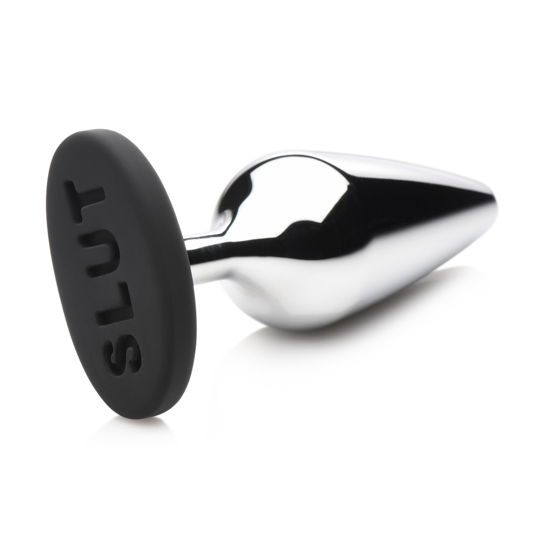 Butt Slut - Metal and Silicone Butt Plug - Silver