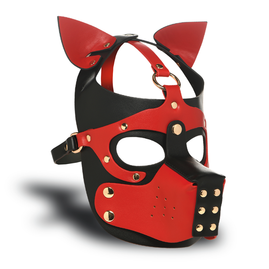Hound Hood with Muzzle - Black/Red