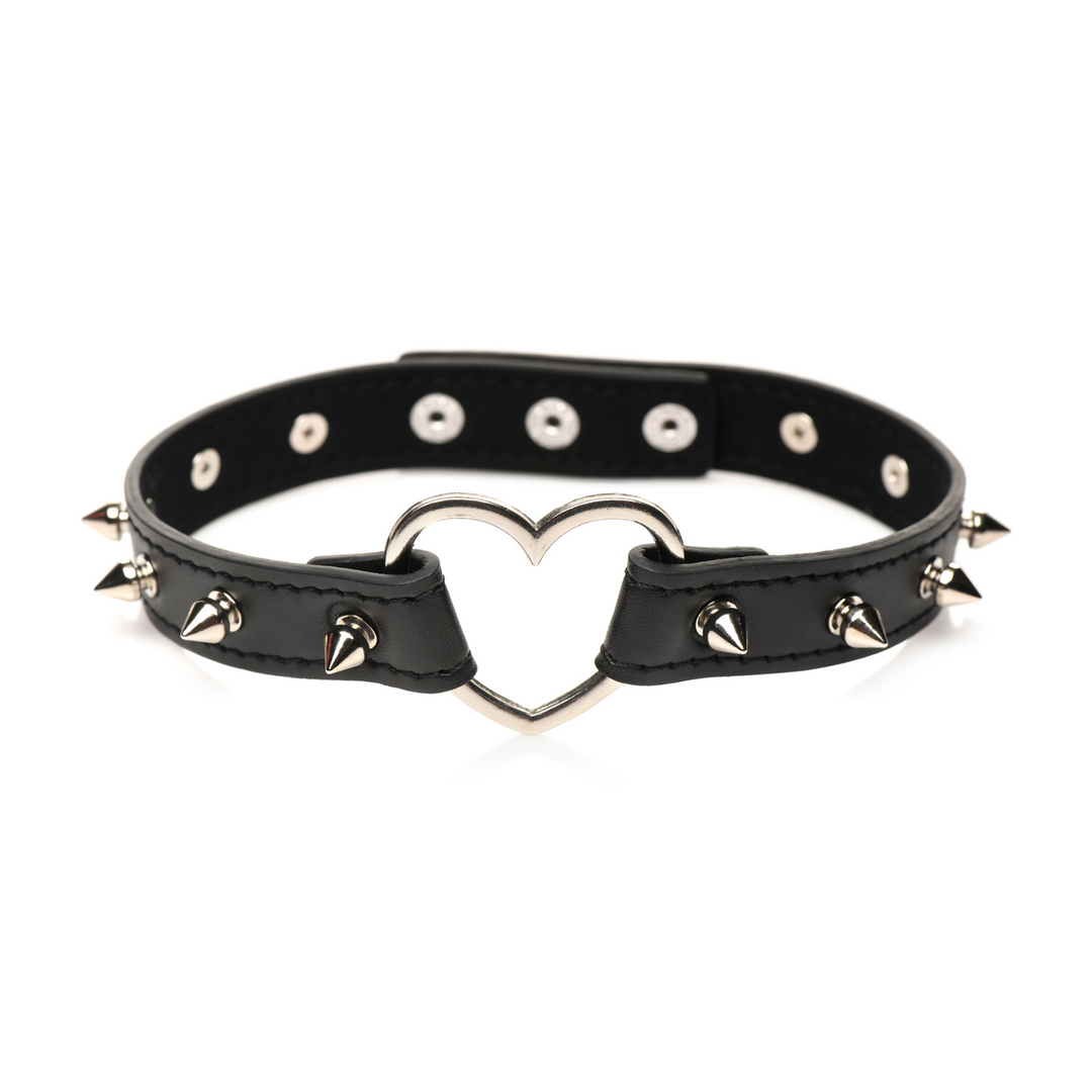 Spiked Heart Choker - Black 4 Spiked Heart Choker - Black - Image 4
