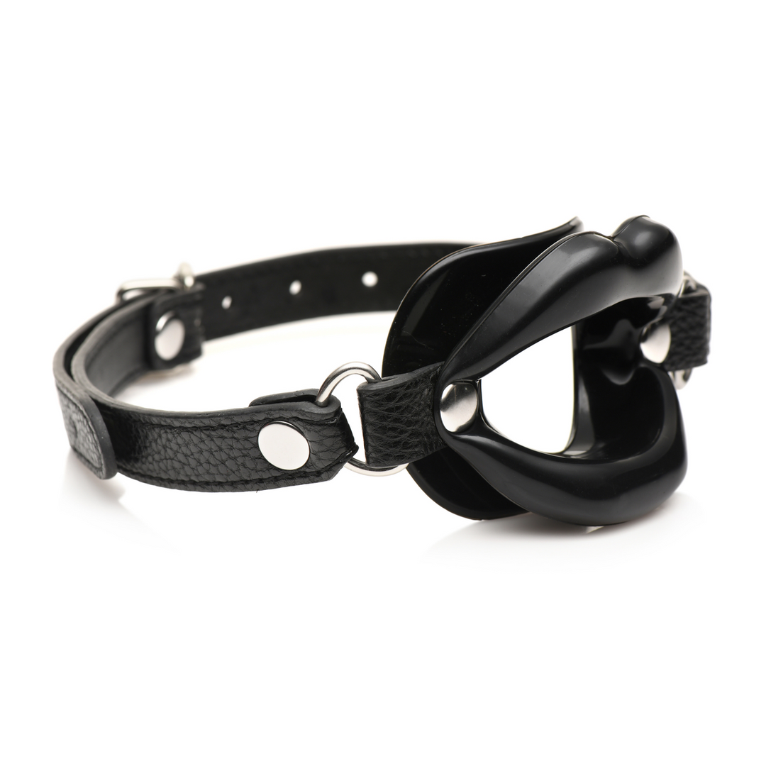 Juicy Lips - Silicone Open Mouth Gag - Black