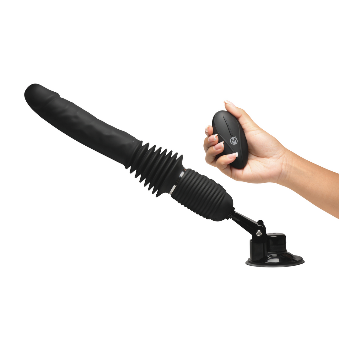 Ultimate Power Pounder - Vibrating and Thrusting Silicone Dildo with Remote Control - Black 6 Ultimate Power Pounder - Vibrating and Thrusting Silicone Dildo with Remote Control - Black - Image 6