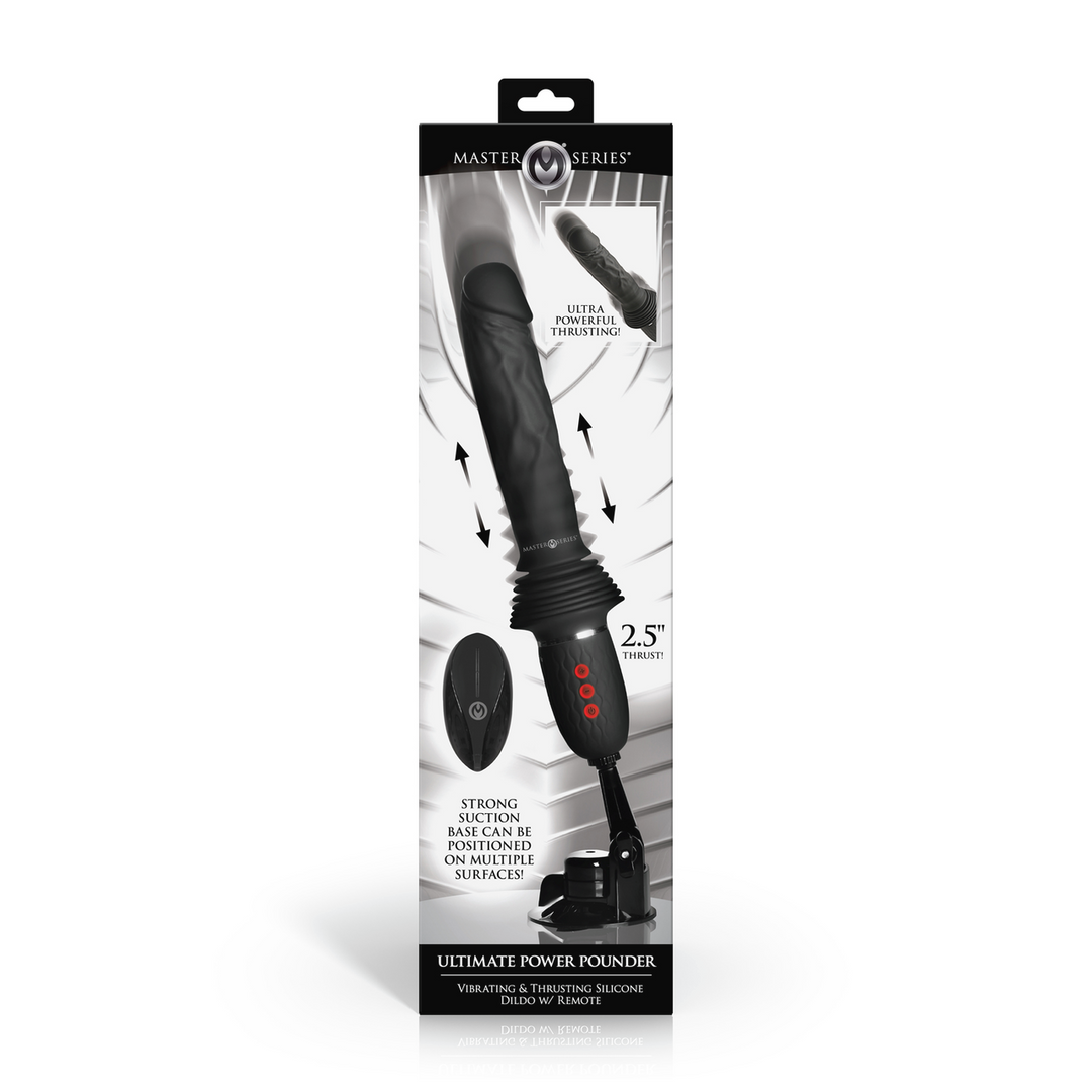 Ultimate Power Pounder - Vibrating and Thrusting Silicone Dildo with Remote Control - Black 3 Ultimate Power Pounder - Vibrating and Thrusting Silicone Dildo with Remote Control - Black - Image 3