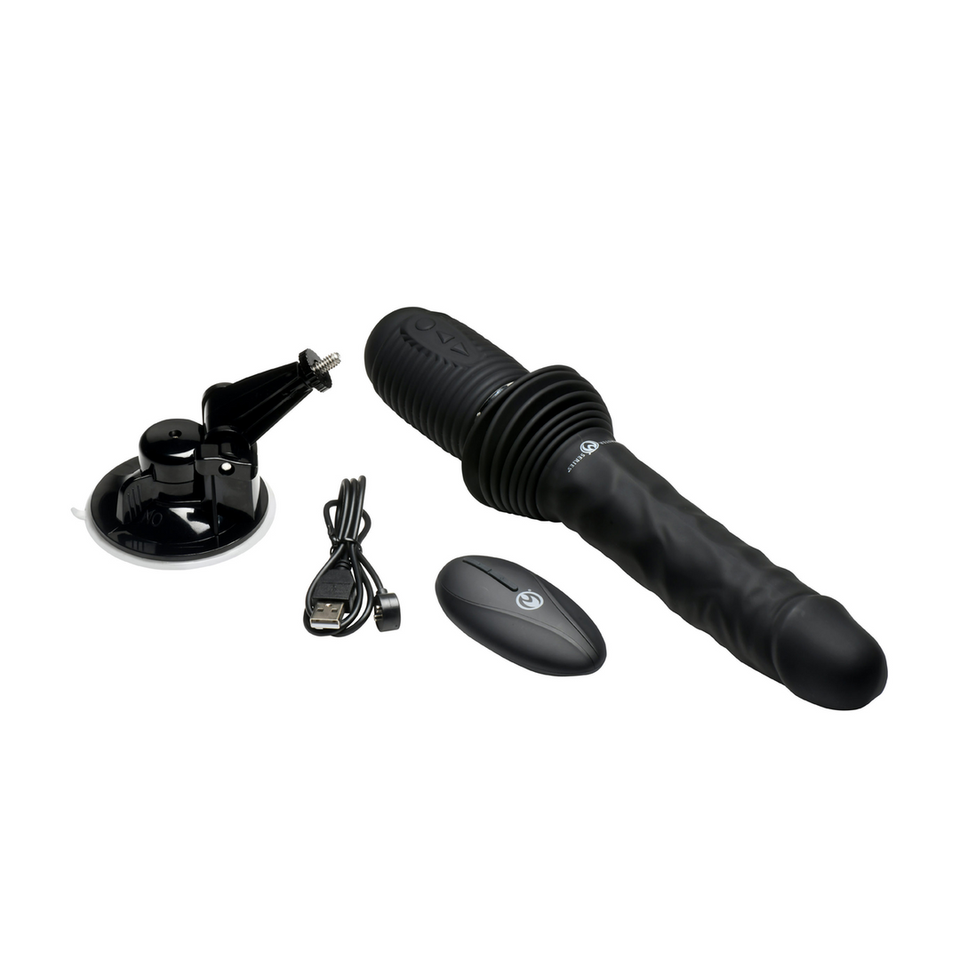 Ultimate Power Pounder - Vibrating and Thrusting Silicone Dildo with Remote Control - Black 4 Ultimate Power Pounder - Vibrating and Thrusting Silicone Dildo with Remote Control - Black - Image 4
