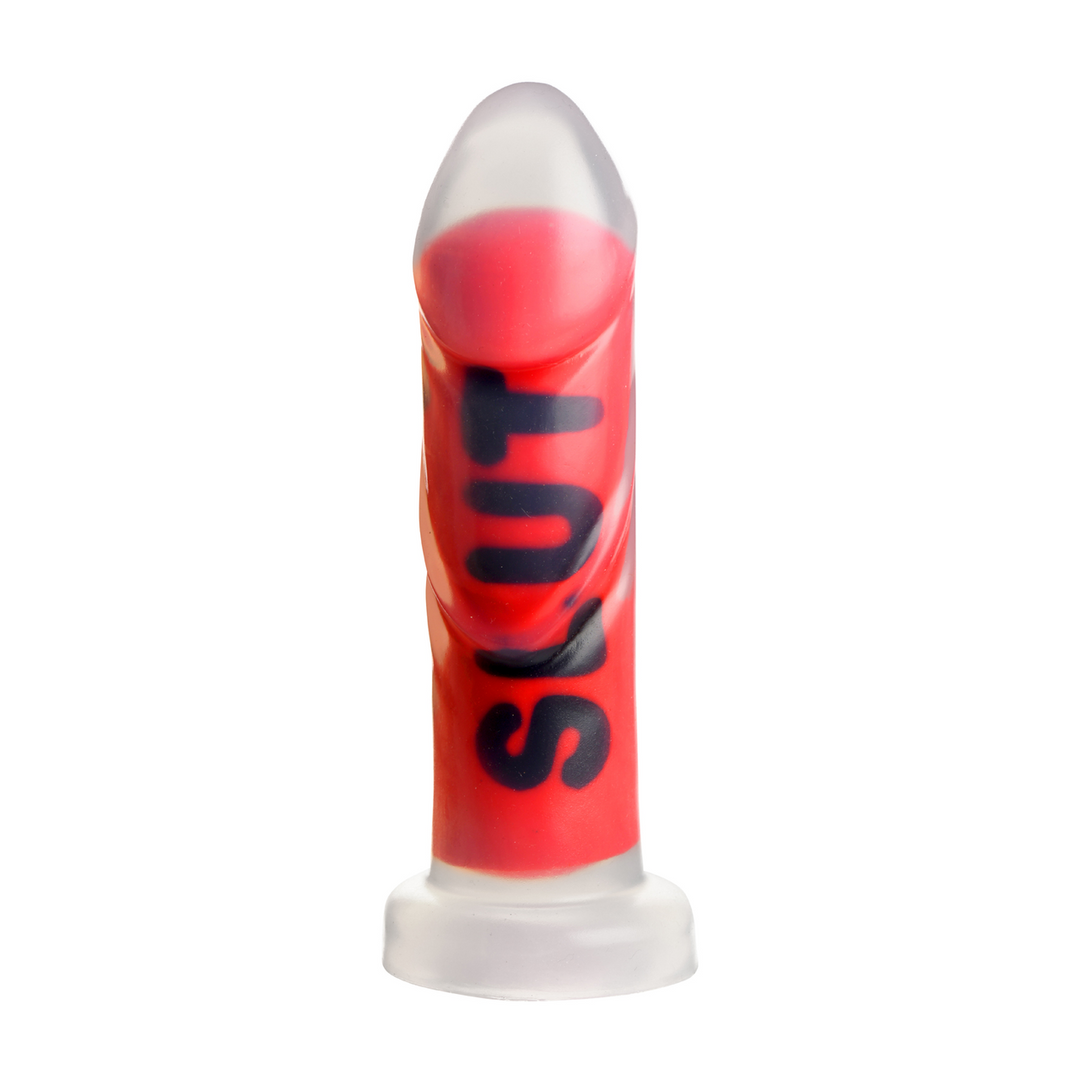 SLUT - Silicone Dildo - Red