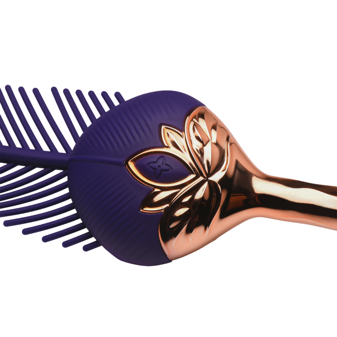 The Tickler - Vibrating Silicone Feather Tickler - Purple/Golden 5 The Tickler - Vibrating Silicone Feather Tickler - Purple/Golden - Image 5