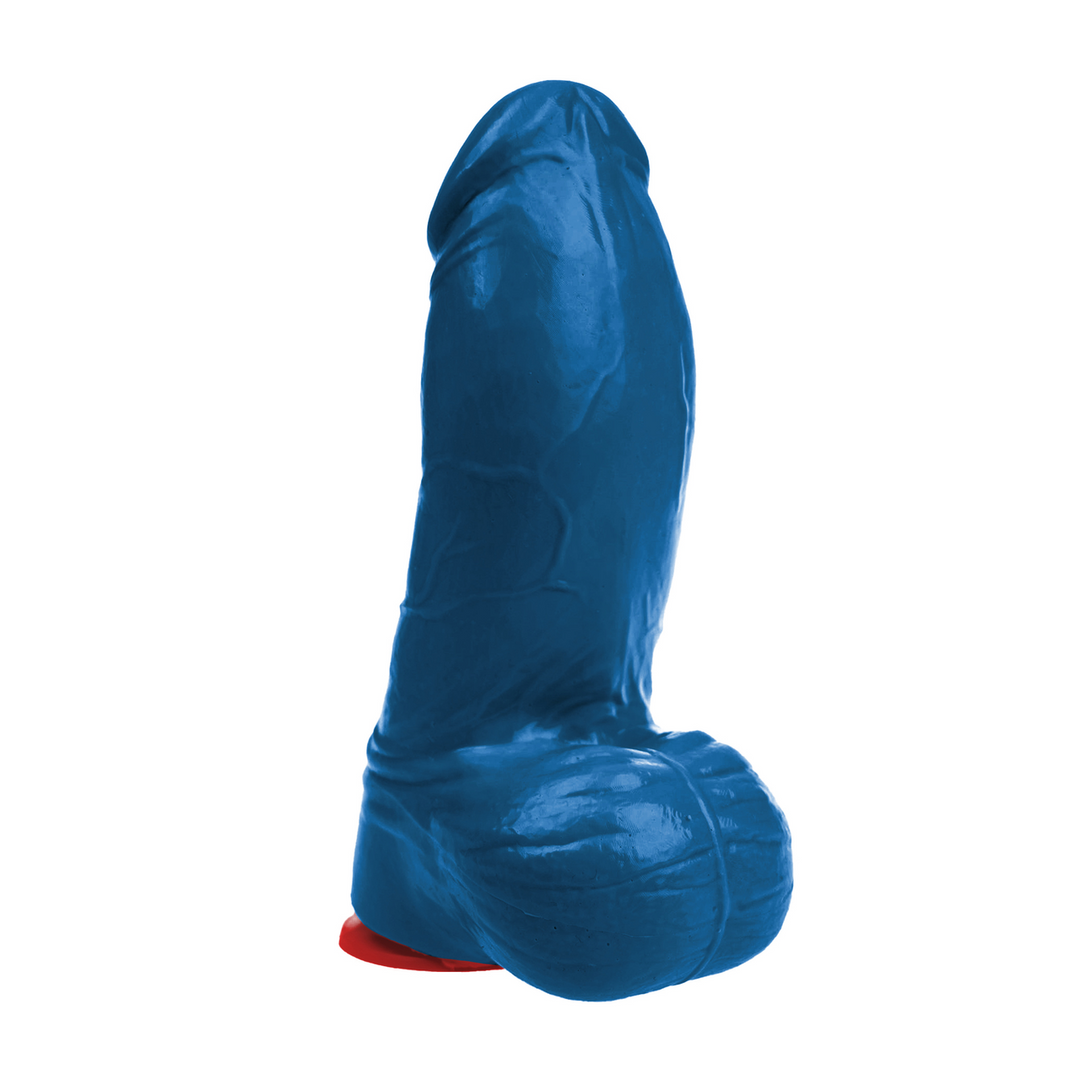 Thor L - Realistic Curved Dildo with Balls - 18 cm - Blue