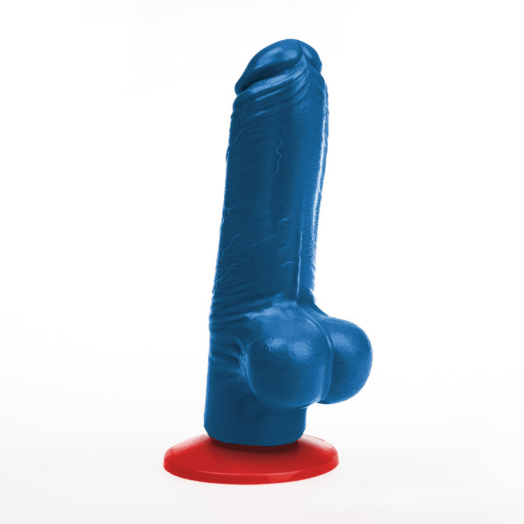 Tyr S - Realistic Dildo with Balls - 10,5 cm - Blue