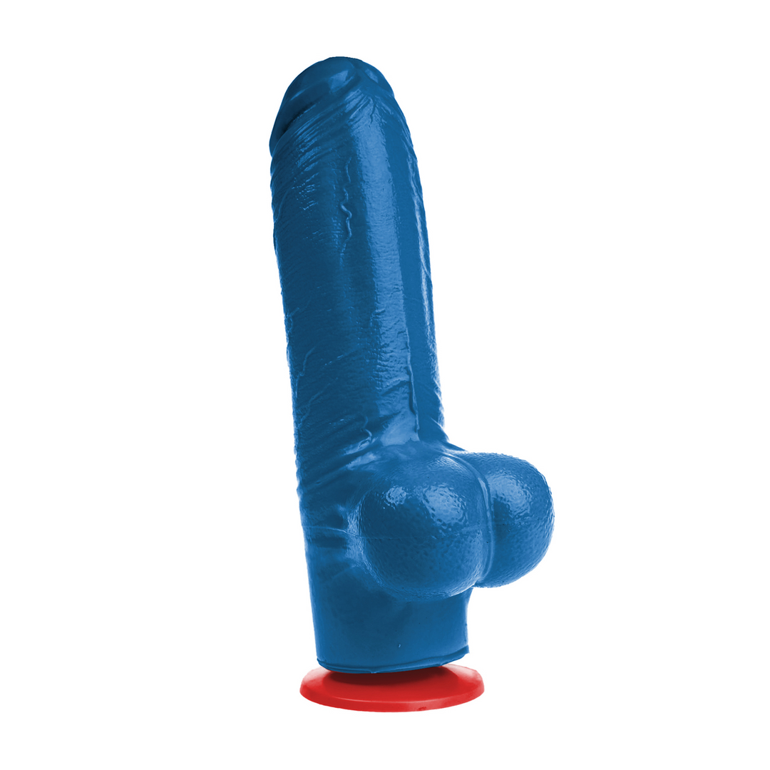 Tyr L - Realistic Dildo with Balls - 16 cm - Blue