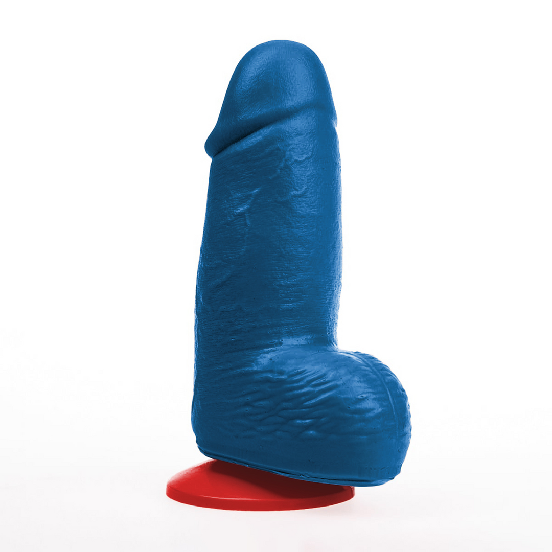 Dagr S - Realistic Thick Dildo with Balls - 11,5 cm - Blue