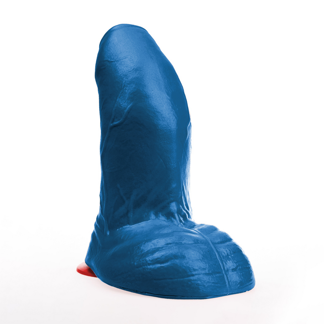 Buri XL - Realistic Curved Dildo with Balls - 27 cm - Blue
