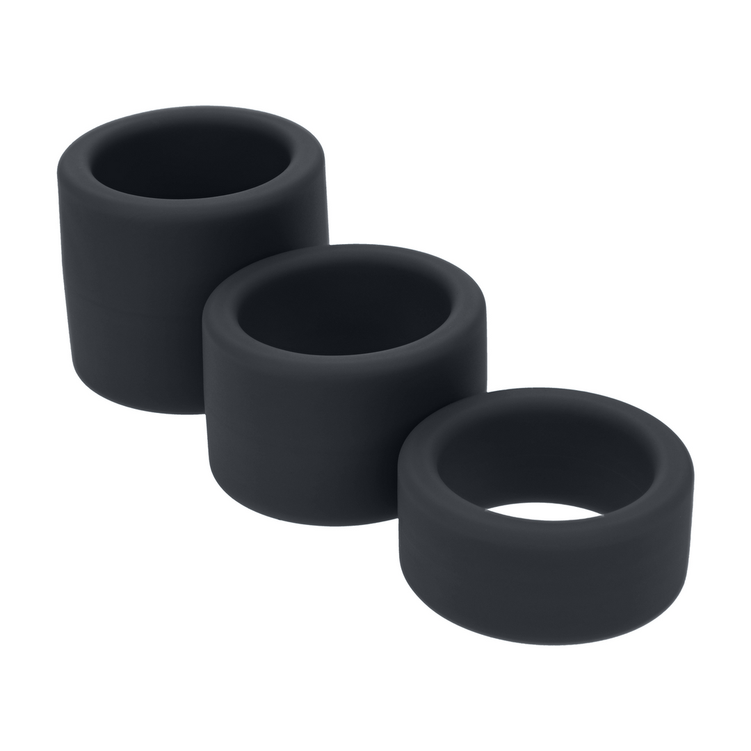 Liquid Silicone Ball Strap Set of 3 - S/M/L - Black