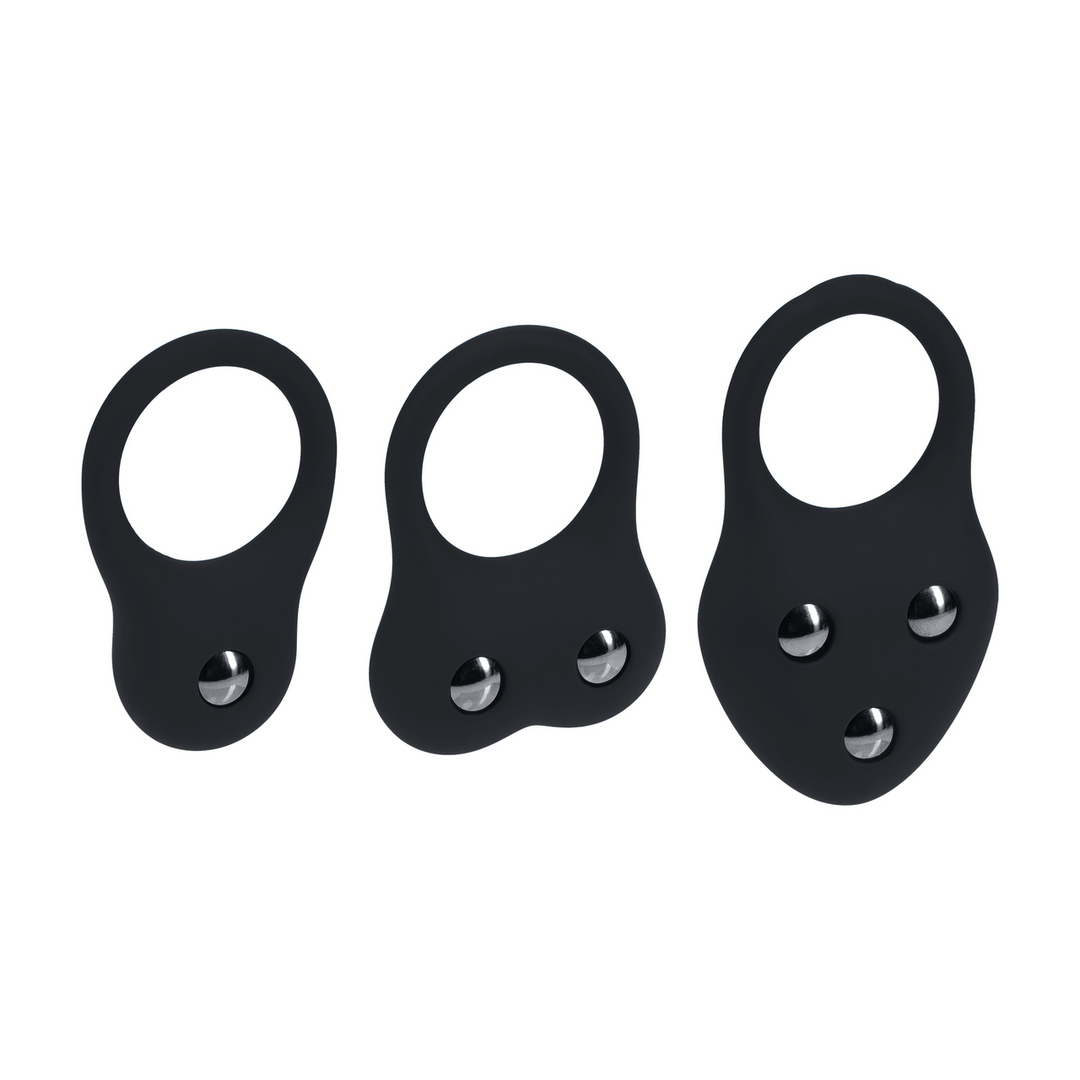 Silicone Training Cockring Set of 3 - S/M/L - Black