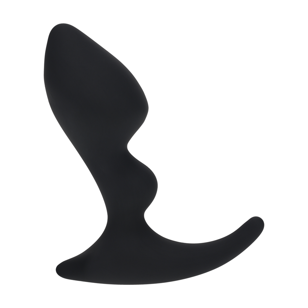 Double Ripple Silicone Prostate Massager - Black