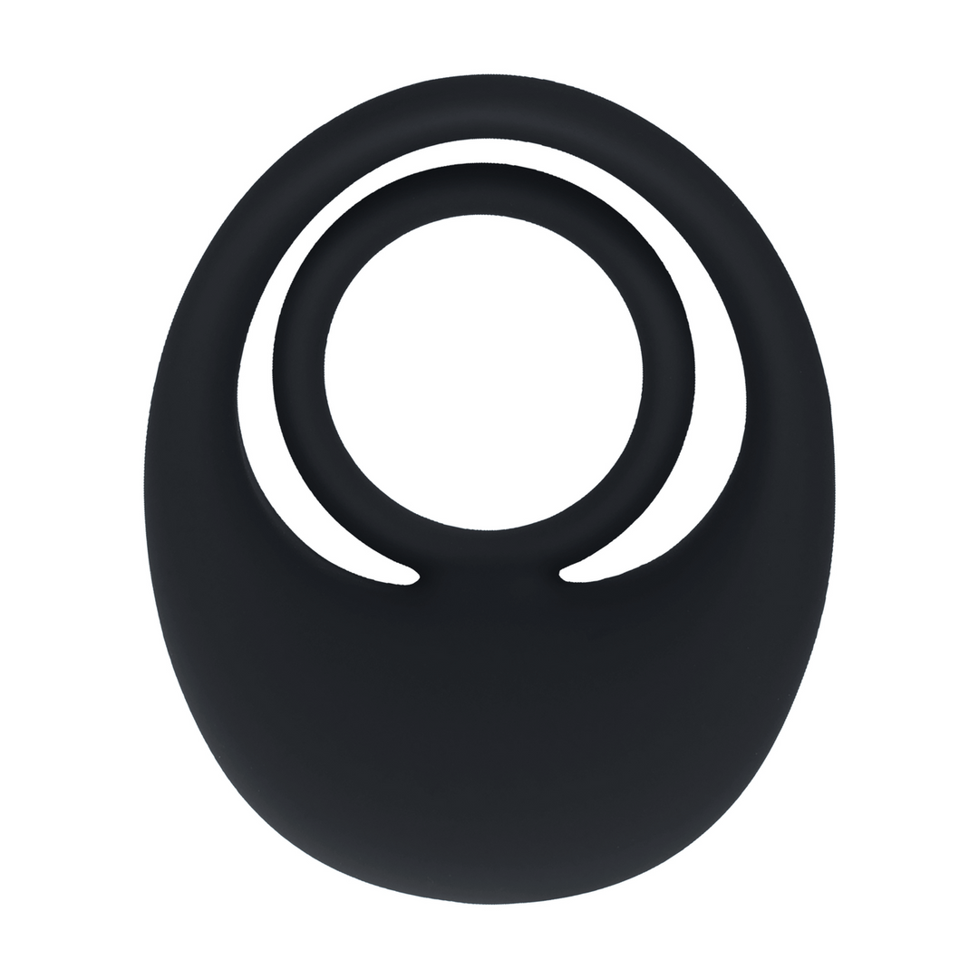 Vibrating Liquid Silicone Cock and Ball Ring - Black