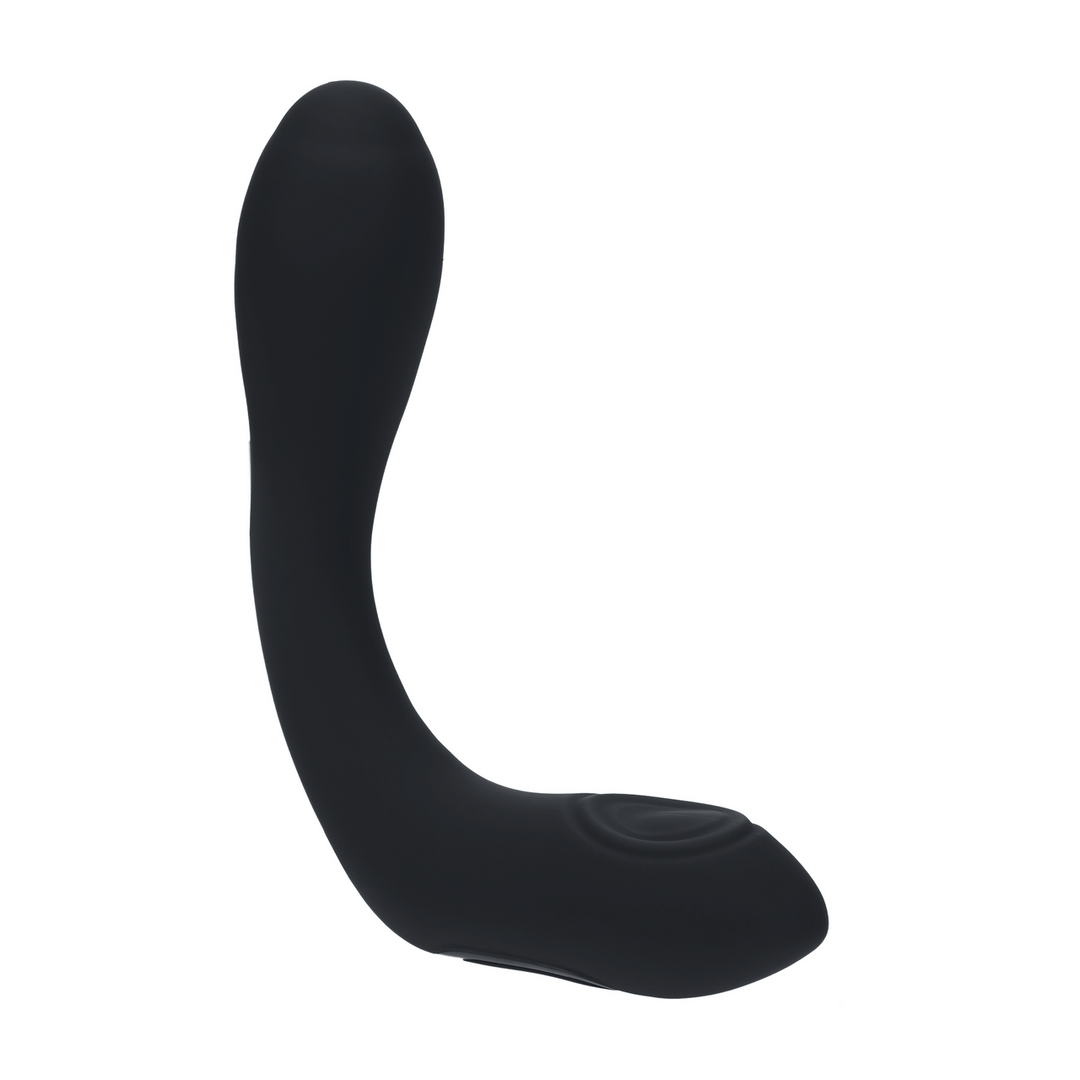 Vibrating Heating Bendable Tapping Silicone Prostate Stimulator - Black