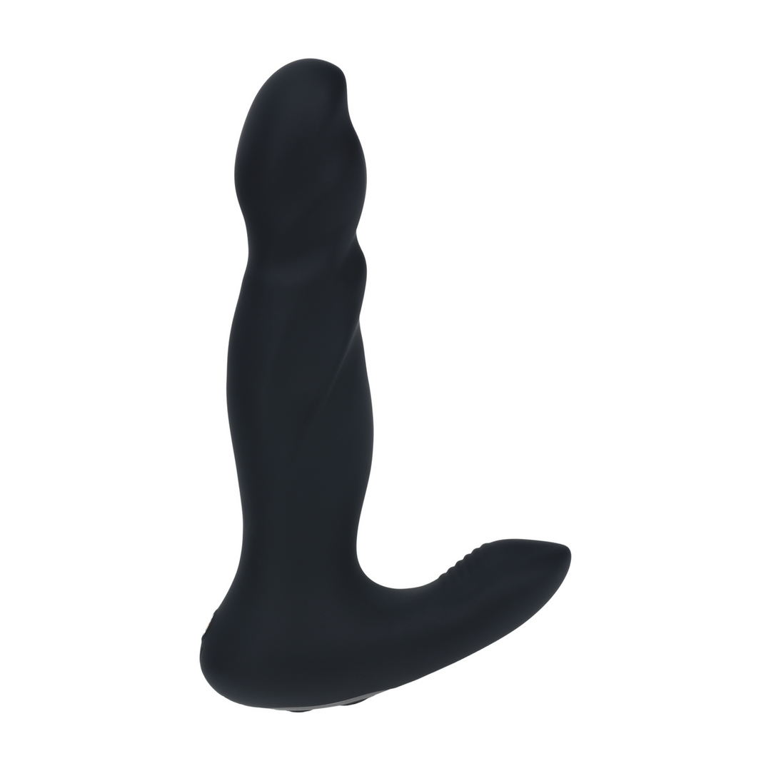 Vibrating and Thrusting Silicone Prostate Massager - Black