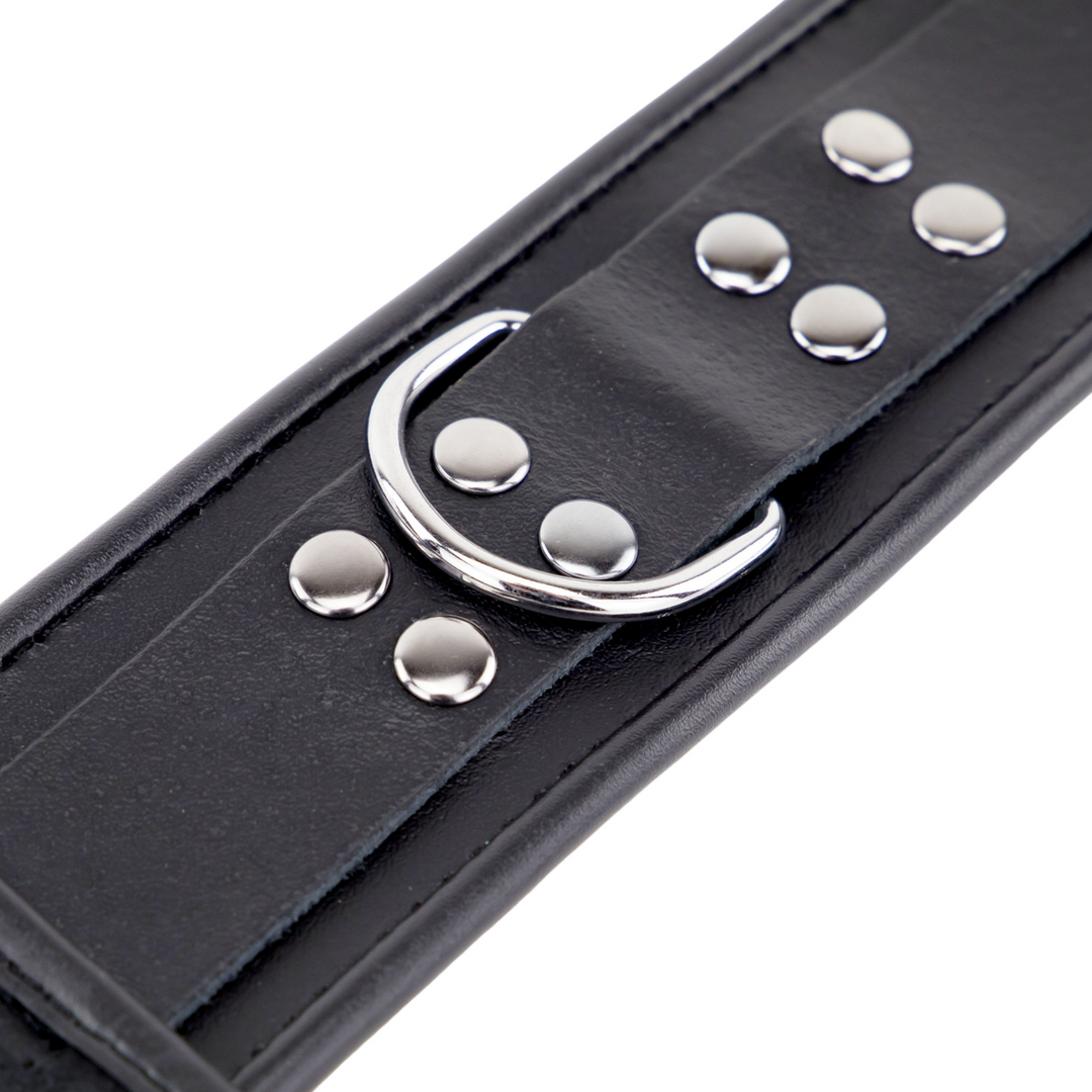 Leather Neck and Hand Restraints - Black 4 Leather Neck and Hand Restraints - Black - Image 4