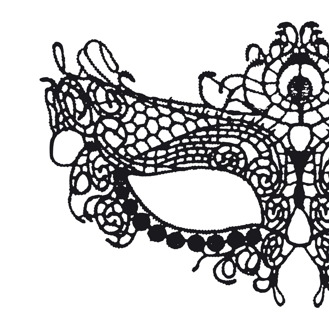 Mystica - Lace Mask - Black 4 Mystica - Lace Mask - Black - Image 4