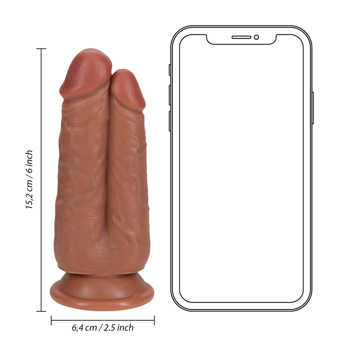 Two in One Dildo 5/6 - 12,7/15,2 cm - Tan 6 Two in One Dildo 5/6 - 12,7/15,2 cm - Tan - Image 6