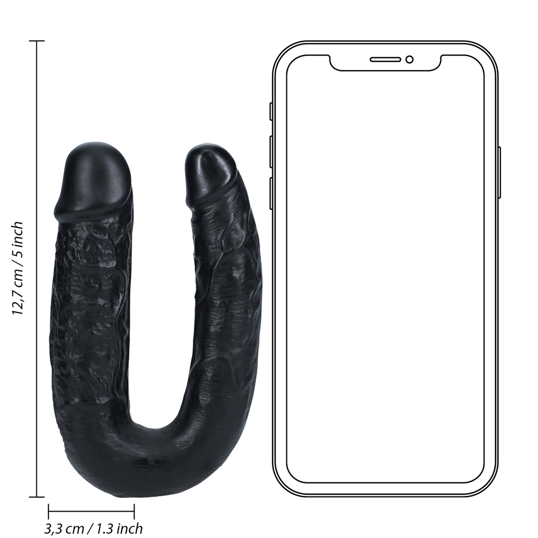 U Shaped Double Dildo 5 / 12,7 cm - Black 7 U Shaped Double Dildo 5 / 12,7 cm - Black - Image 7