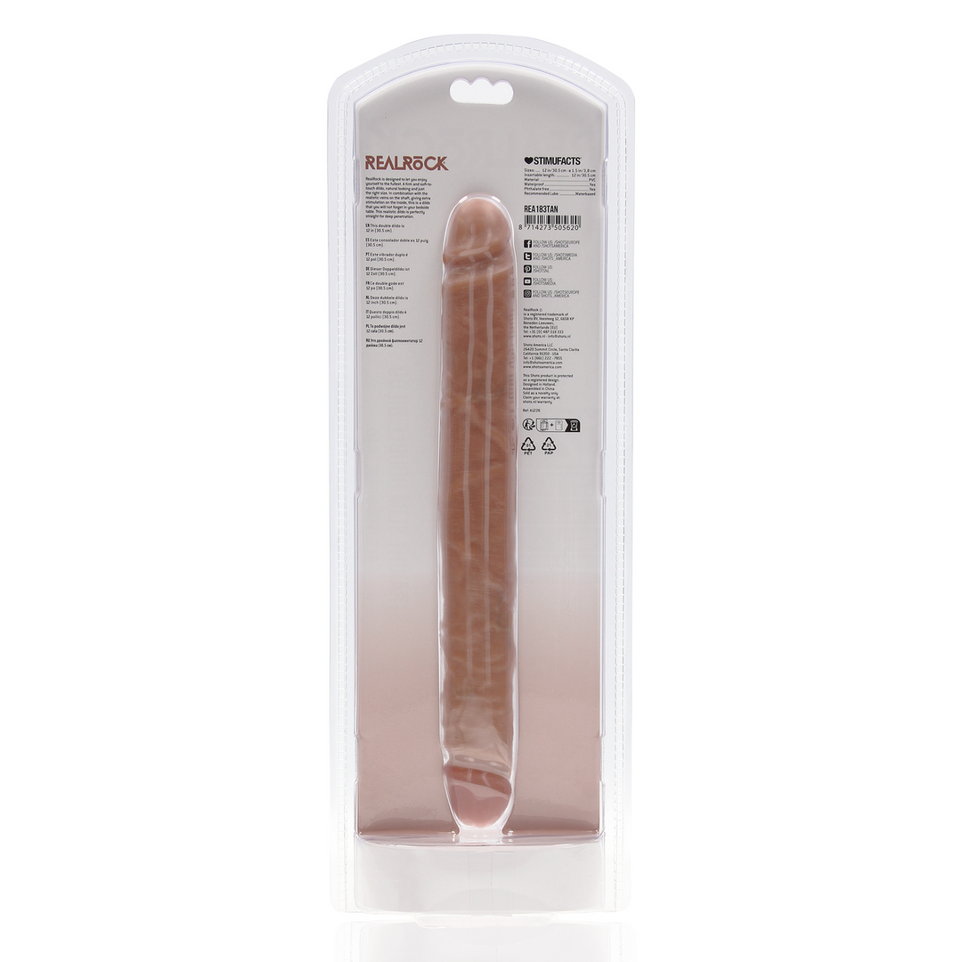 Slim Double Ended Dong 12 / 30,5 cm - Tan 3 Slim Double Ended Dong 12 / 30,5 cm - Tan - Image 3