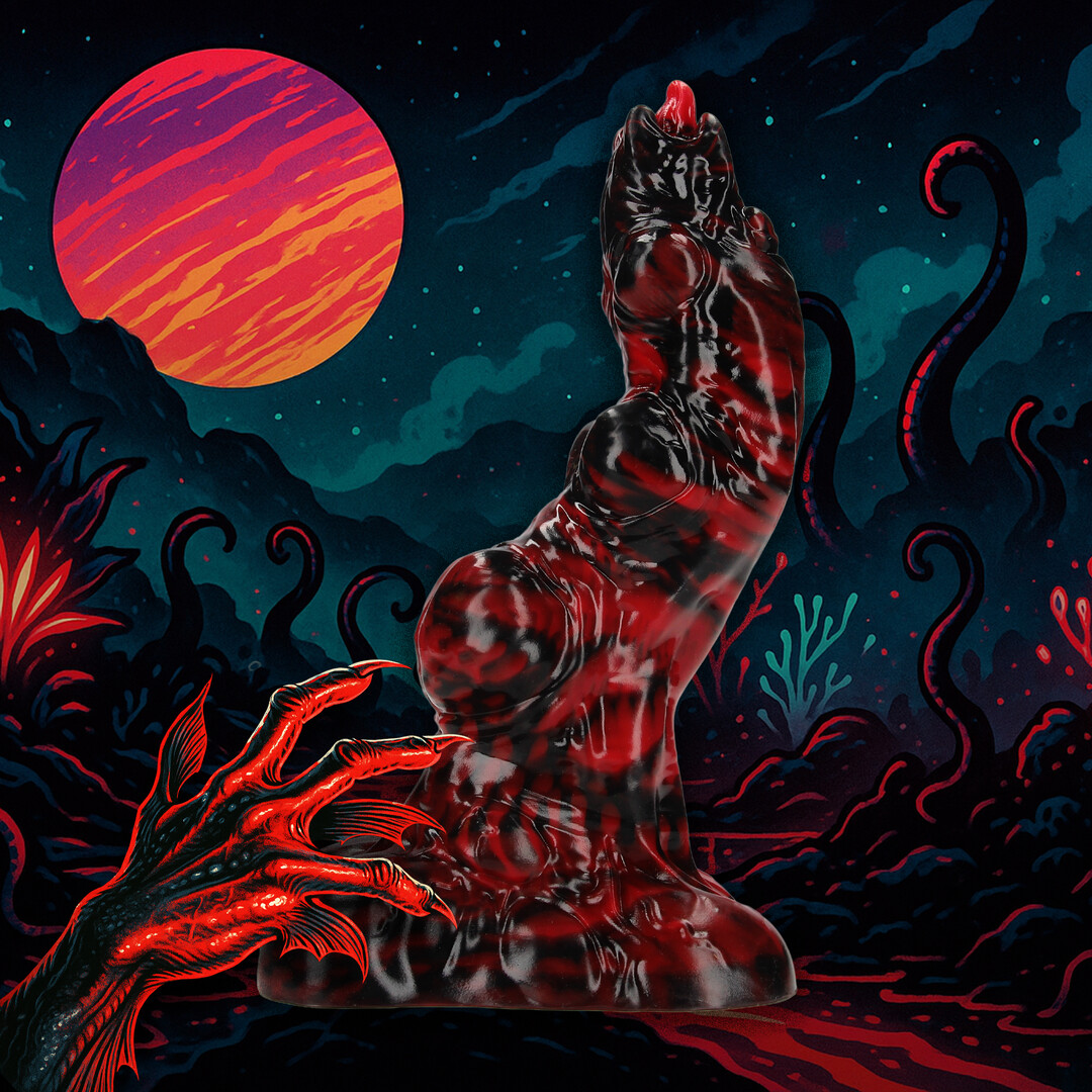 Hell Invader - Silicone Dildo - Red/Black 4 Hell Invader - Silicone Dildo - Red/Black - Image 4