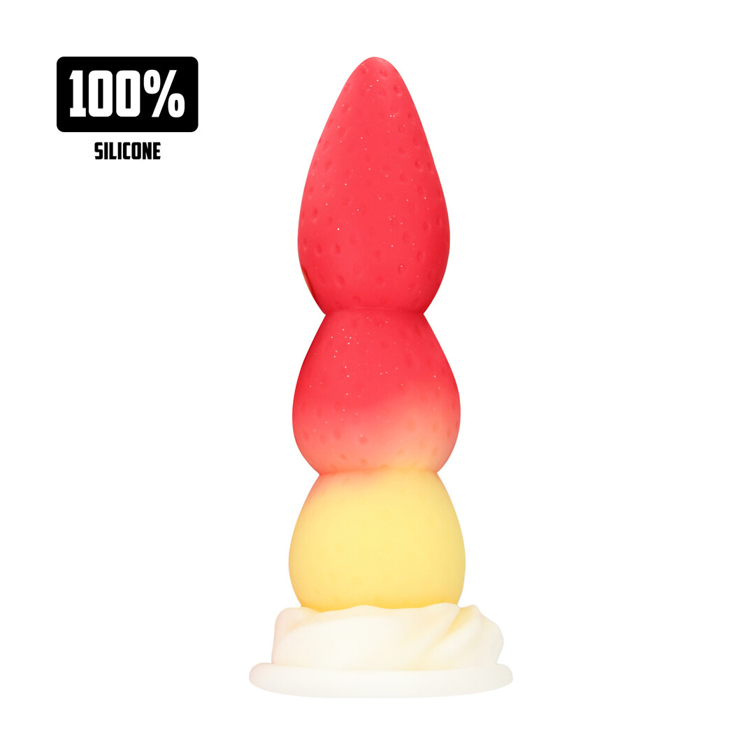Whipped Berry - Silicone Butt Plug - Red/Yellow