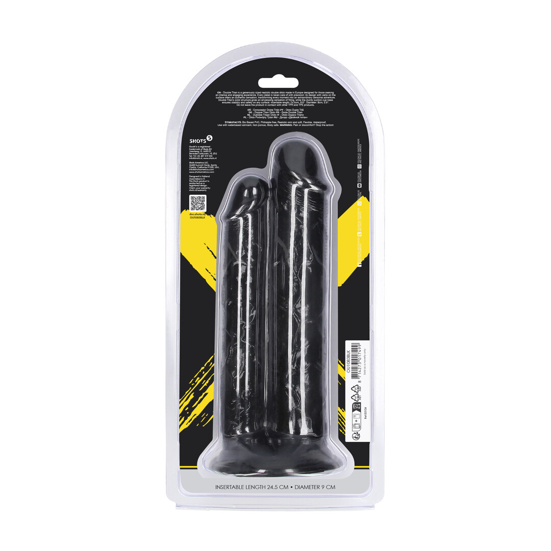 Double Titan - Realistic Double Dildo - 24,5 cm - Black 3 Double Titan - Realistic Double Dildo - 24,5 cm - Black - Image 3